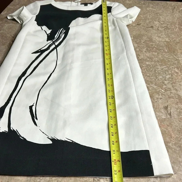 Banana Republic dress women size 2. White ,black , abstract, shift ,line,mini - Picture 11 of 12